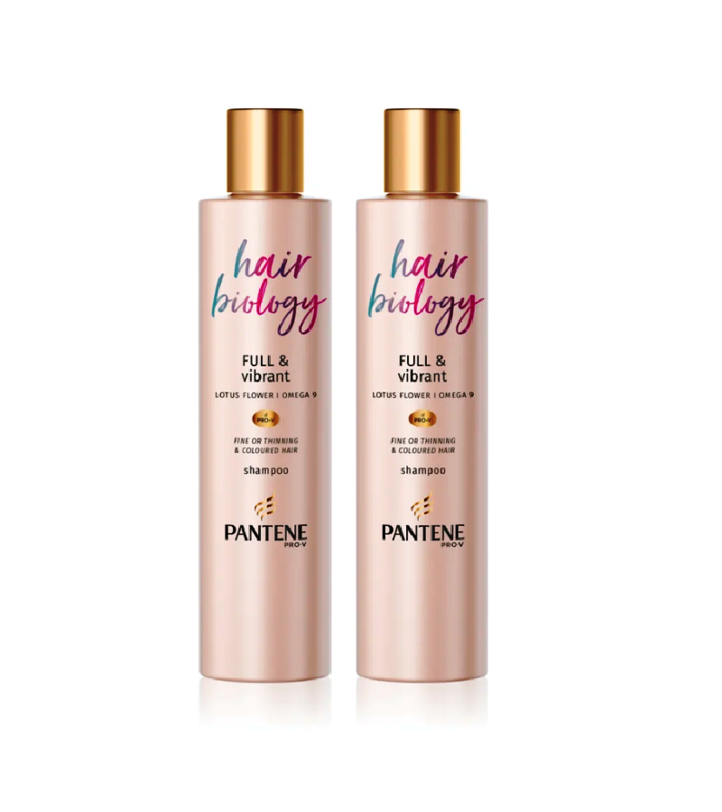 2xPack Pantene Hair Biology Full & Vibrant Cleansing Nourishing Shampoo for Weakened Hair - 500 ml