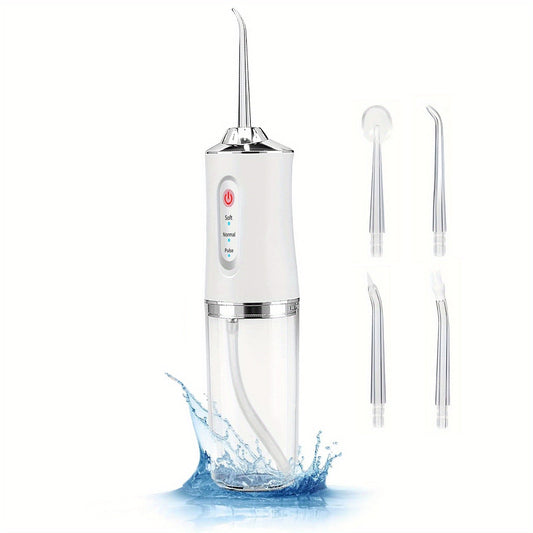 4 In 1 Water Flosser For Teeth, Cordless Water Flossers Oral Irrigator With DIY Mode 4 Jet Tips, Tooth Flosser, Portable And Rechargeable For Home Travel, For Men And Women Daily Teeth Care, Ideal For Gift, Father Day Gift
