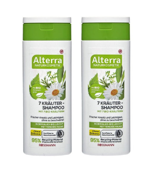 2xPack Alterra 7 Herbal Shampoo for Normal to Oily Hair - 400 ml