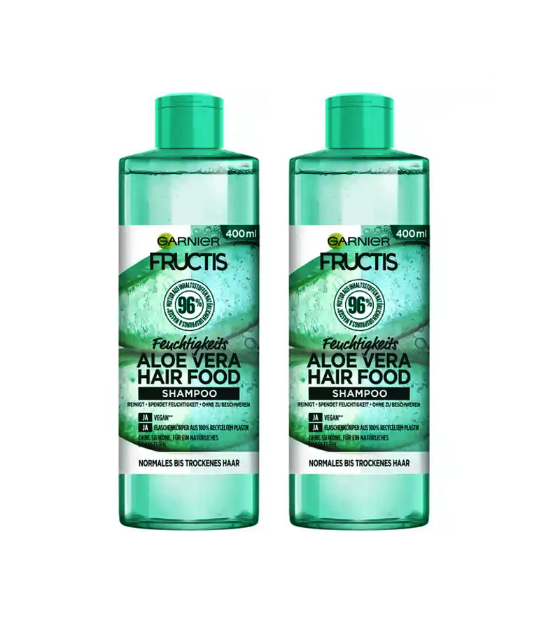 2xPack Garnier Moisturizing Aloe Vera Hair Food Shampoo - 800 ml